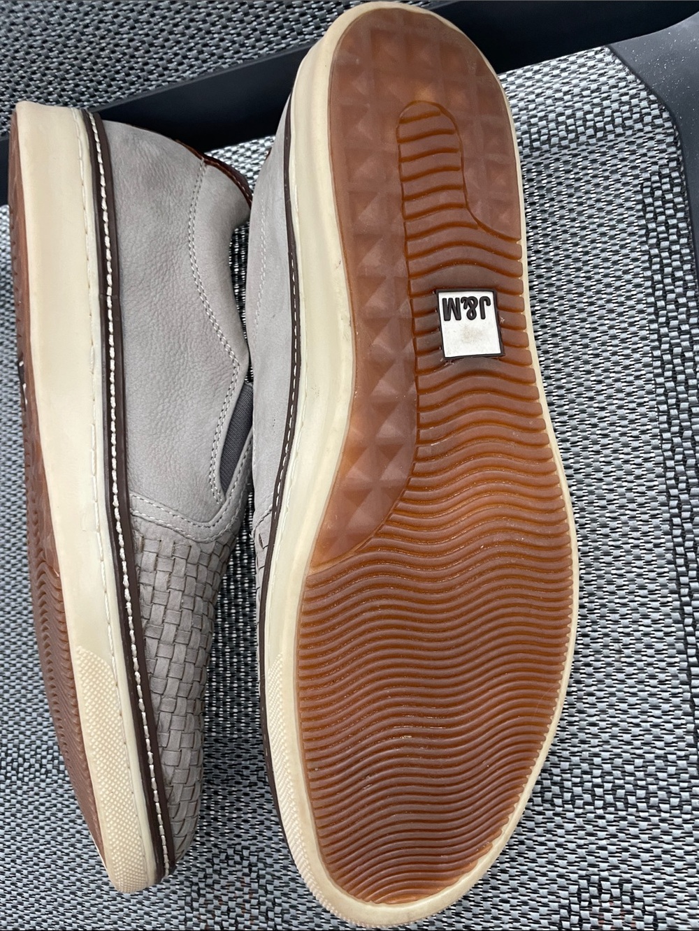 Johnston & Murphy Woven Slip-On Loafers in Light Tan and Brown - Picture 10 of 13